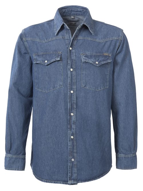 Brams Paris Never out of stock Tops Shirts Brad A54 Druksluiting denimblauw()