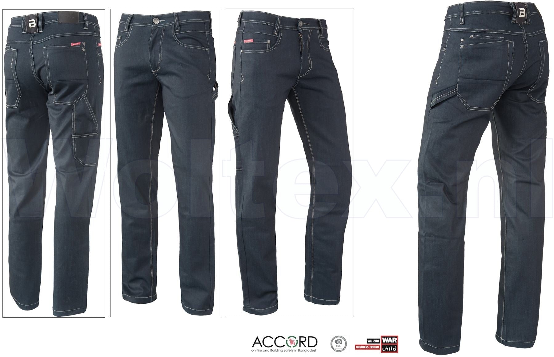 Brams Paris Broeken Cas X24 Stretch gecoat denim donkerblauw