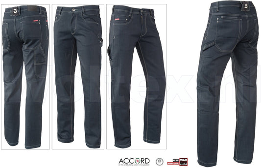 Brams Paris Broeken Cas X24 Stretch gecoat denim donkerblauw