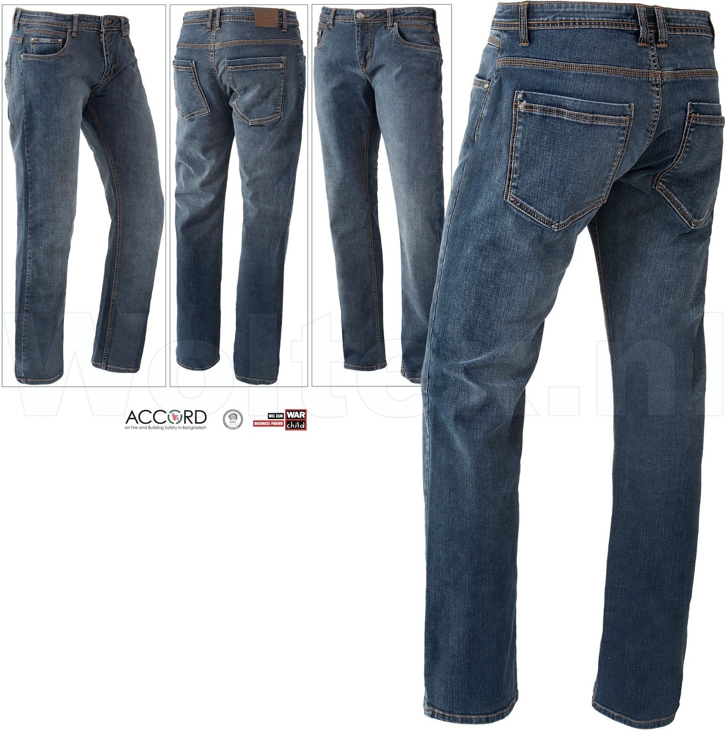 Brams Paris Never out of stock Jeans Broeken Daan R12 Stretch middenblauw-denim