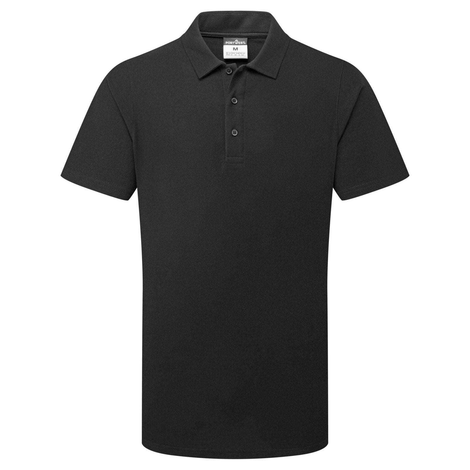 Portwest Kokskleding Chef-koks/voedingsindustrie Poloahirt C211 S/S Mesh AirPro zwart(BK)