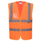 Portwest Veiligheidsvest Hoge zichtbaarheid Veiligheidsvest C371 Hi-Vis met Rits oranje(OR)