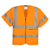 Portwest Vesten Hoge zichtbaarheid Veiligheidsvest C372 rits halve mouwen HiVis oranje(OR)