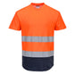 Portwest T-shirts C395 HiVis UPF35+ UV oranje-marineblauw(ON)
