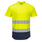 Portwest T-shirts C395 HiVis UPF35+ UV geel-marineblauw(YN)