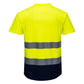 Portwest T-shirts C395 HiVis UPF35+ UV geel-marineblauw(YN)