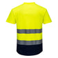 Portwest T-shirts C395 HiVis UPF35+ UV geel-marineblauw(YN)