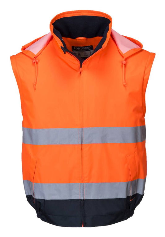 Portwest Jassen C464 HiVis Uitneembare mouwen oranje-marineblauw(ON)