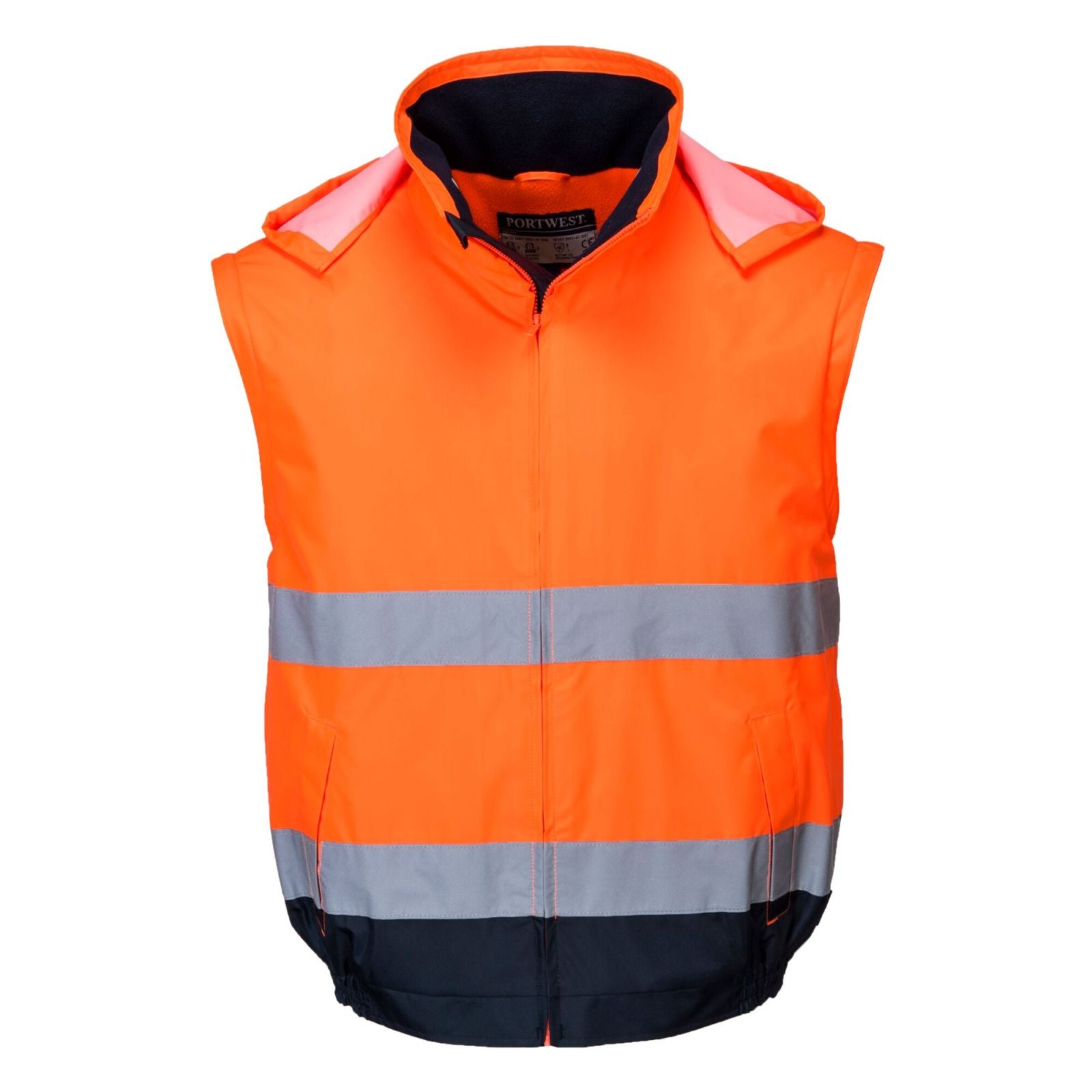 Portwest Jassen C464 HiVis Uitneembare mouwen oranje-marineblauw(ON)
