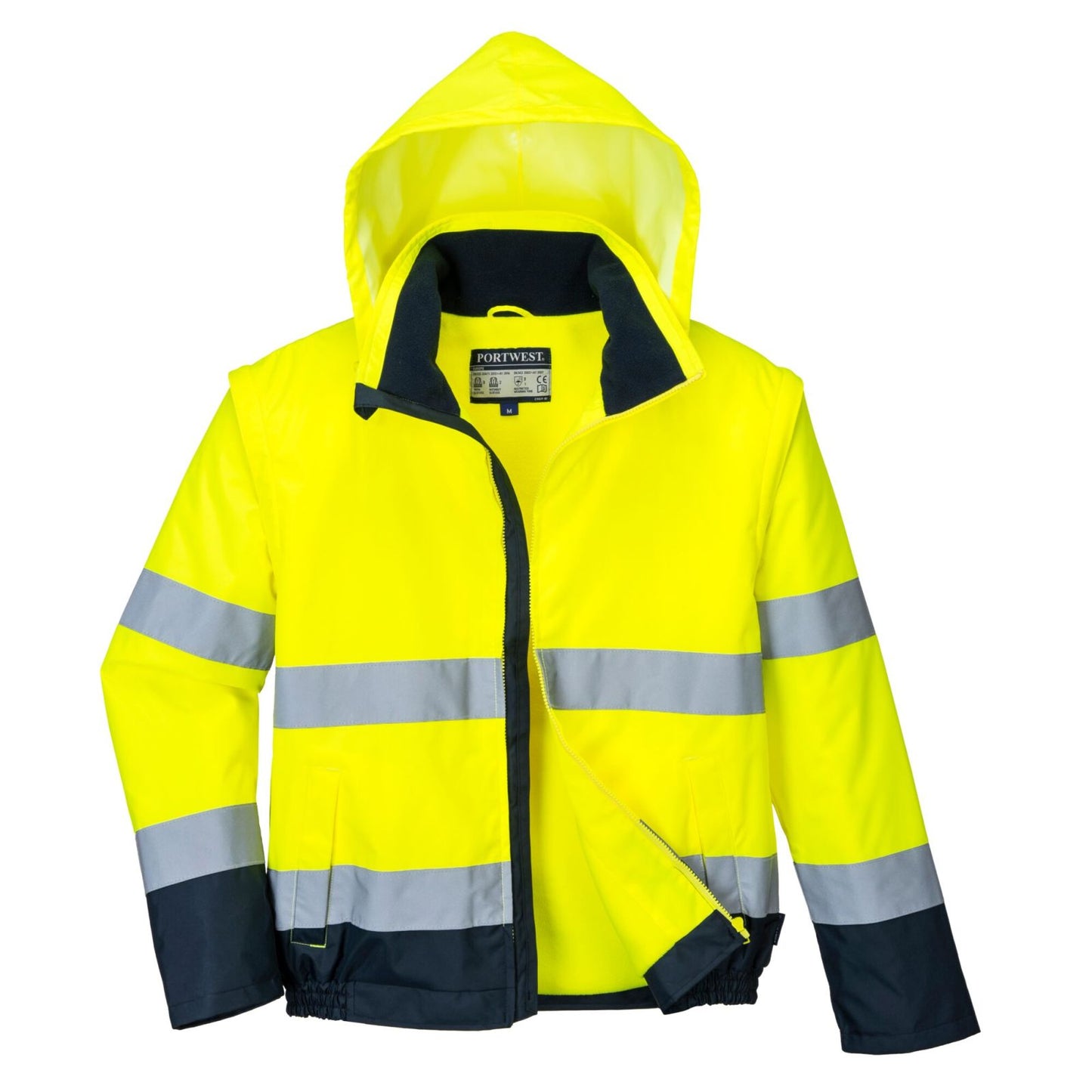 Portwest Jassen C464 HiVis Uitneembare mouwen geel-marineblauw(YN)