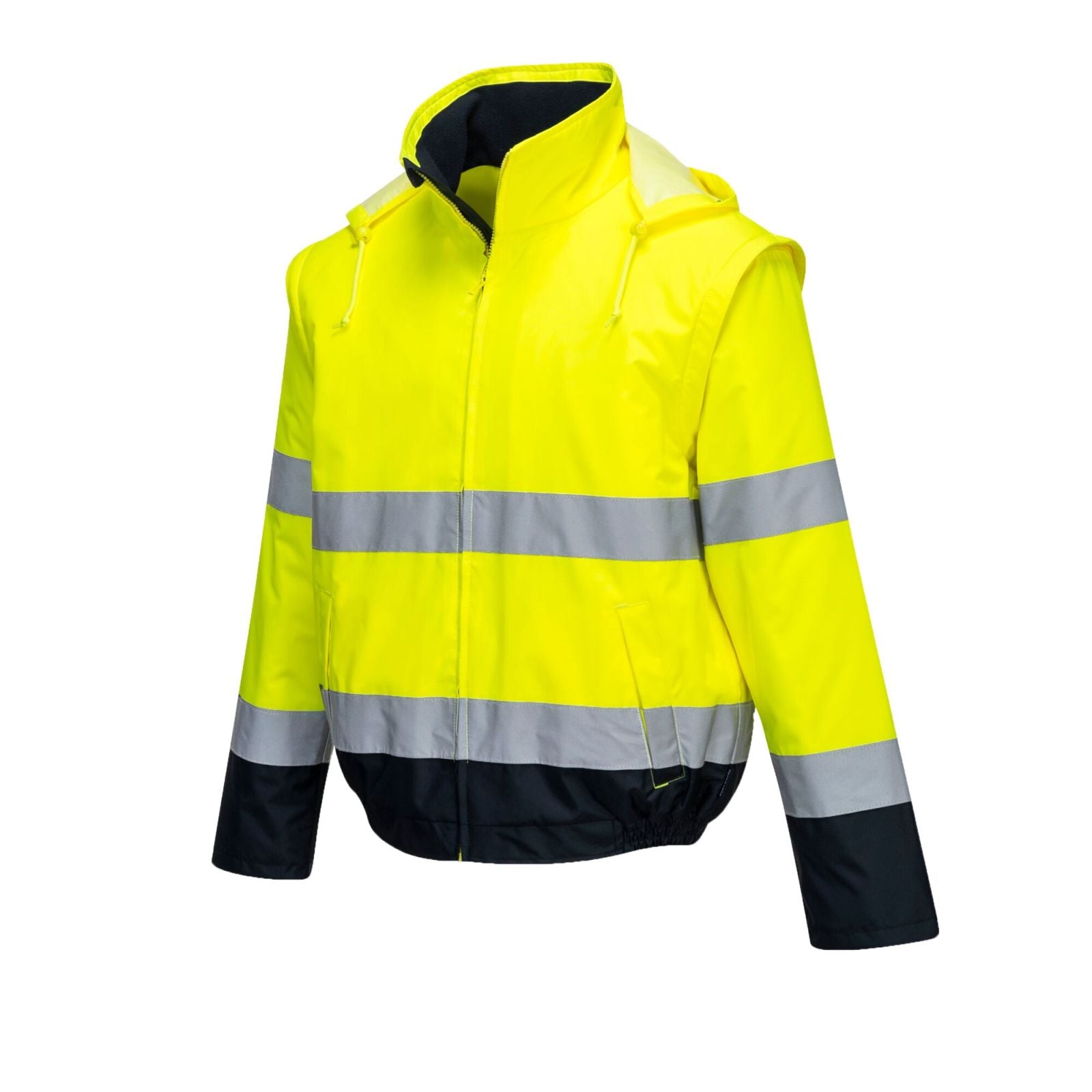 Portwest Jassen C464 HiVis Uitneembare mouwen geel-marineblauw(YN)