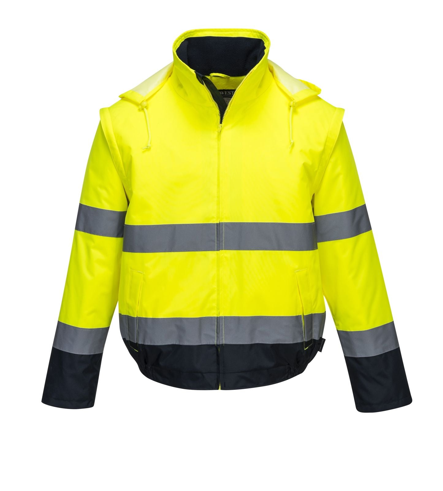 Portwest Jassen C464 HiVis Uitneembare mouwen geel-marineblauw(YN)
