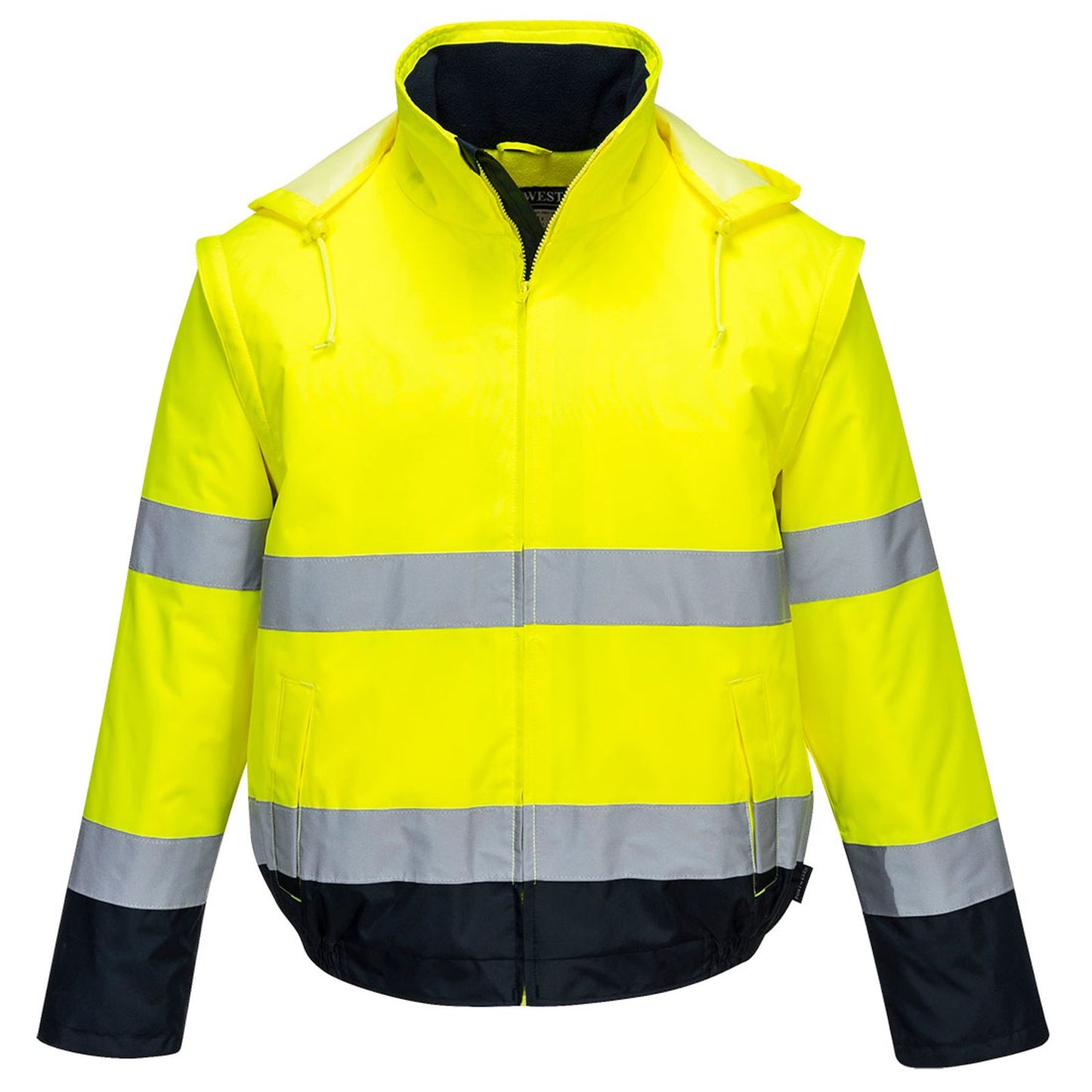 Portwest Jassen C464 HiVis Uitneembare mouwen geel-marineblauw(YN)