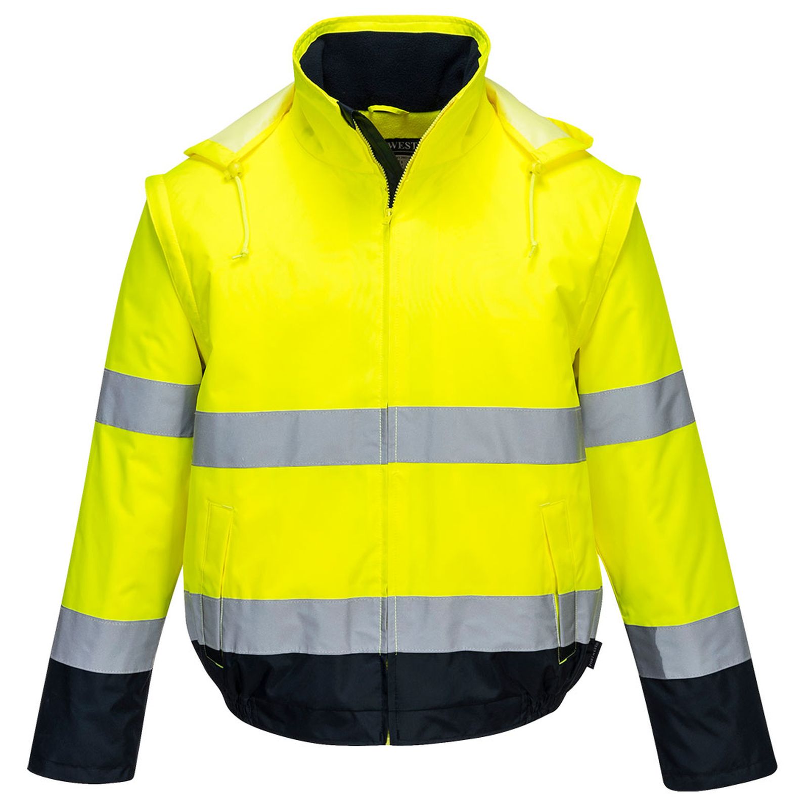 Portwest Jassen C464 HiVis Uitneembare mouwen geel-marineblauw(YN)