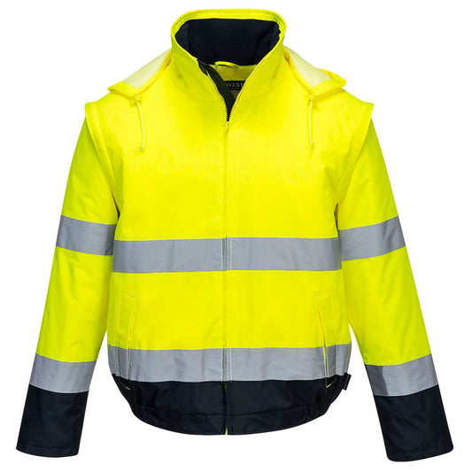 Portwest Jassen C464 HiVis Uitneembare mouwen geel-marineblauw(YN)