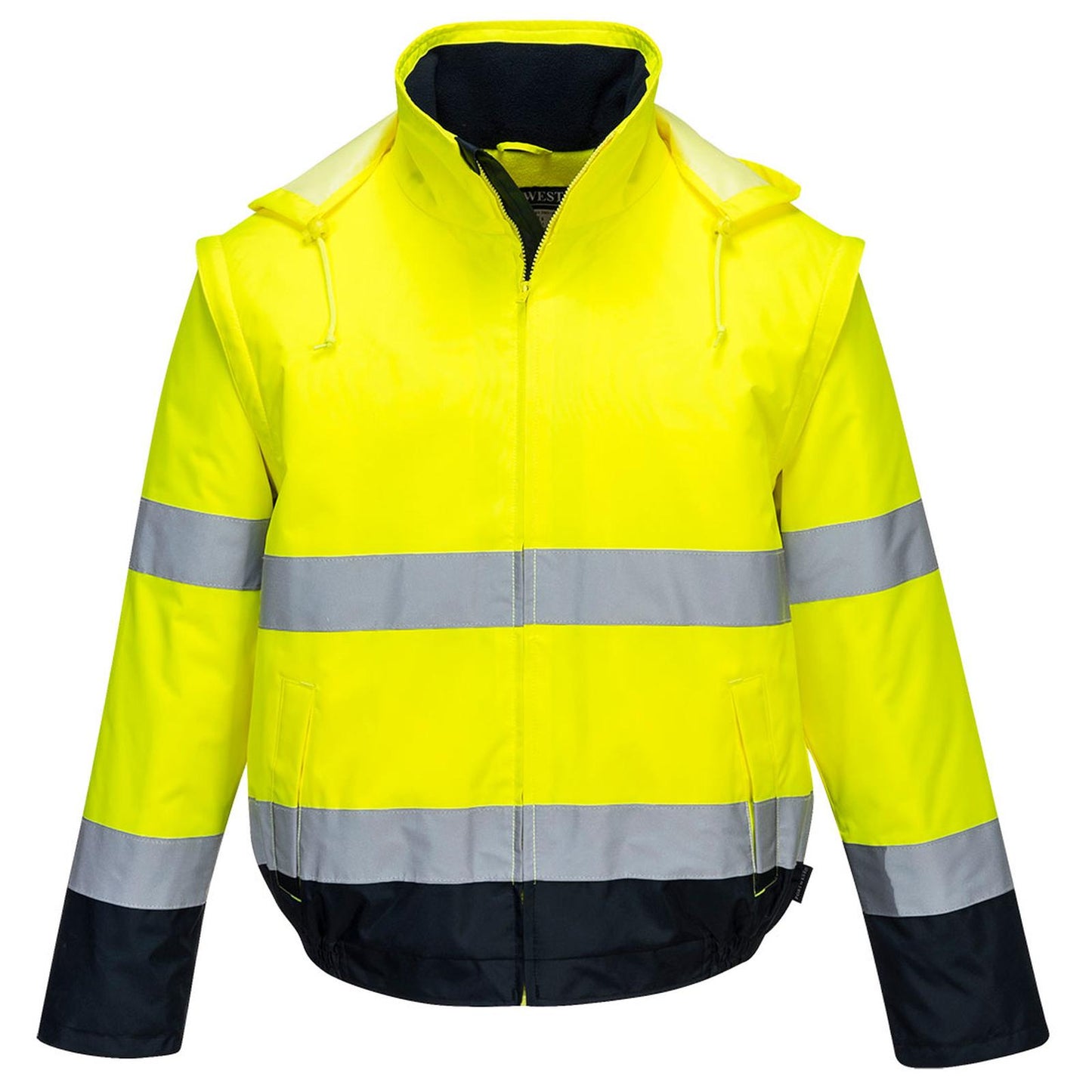Portwest Jassen C464 HiVis Uitneembare mouwen geel-marineblauw(YN)