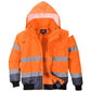 Portwest Jassen C465 HiVis Uitneembare voering- mouwen oranje-marineblauw(ON)