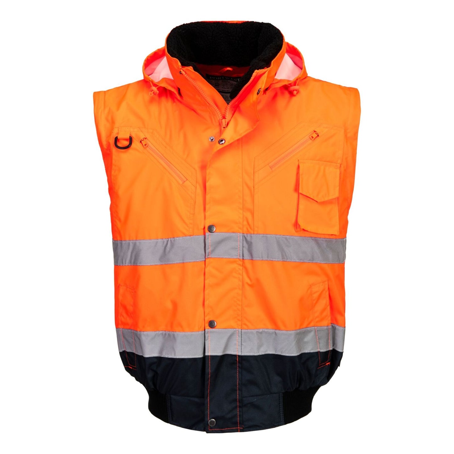 Portwest Jassen C465 HiVis Uitneembare voering- mouwen oranje-marineblauw(ON)