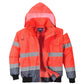 Portwest Jassen C465 HiVis Uitneembare voering- mouwen rood-marineblauw(RN)