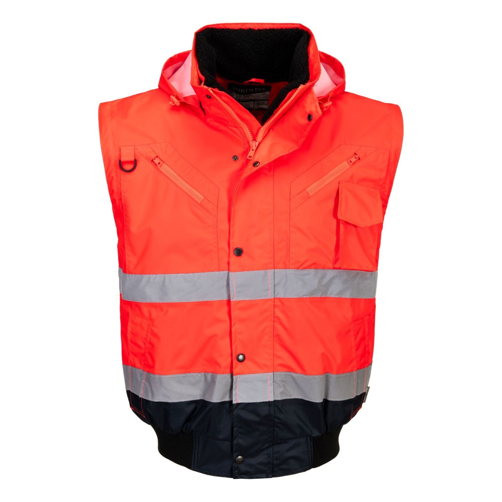 Portwest Jassen C465 HiVis Uitneembare voering- mouwen rood-marineblauw(RN)