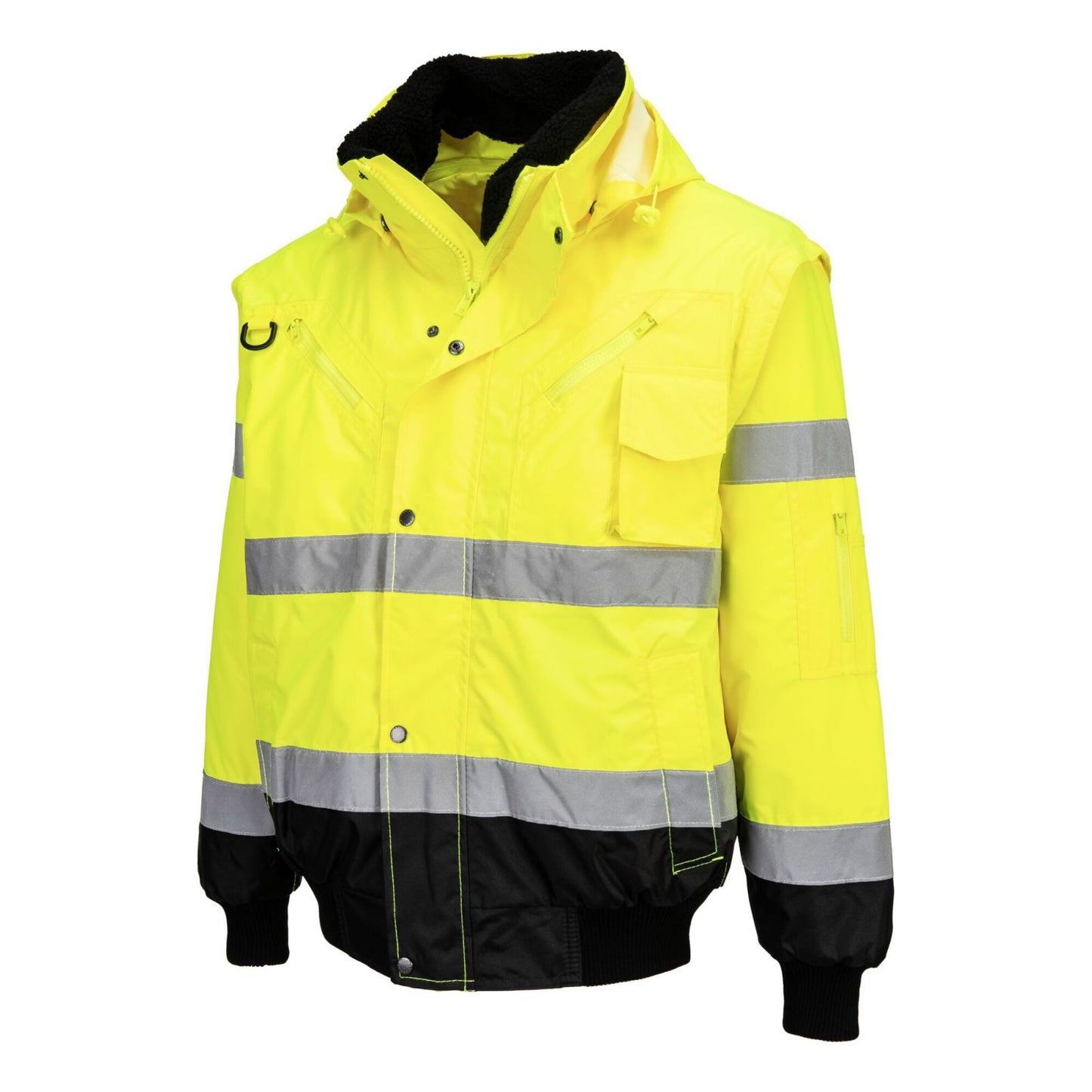 Portwest Jassen C465 HiVis Uitneembare voering- mouwen geel-zwart(YB)