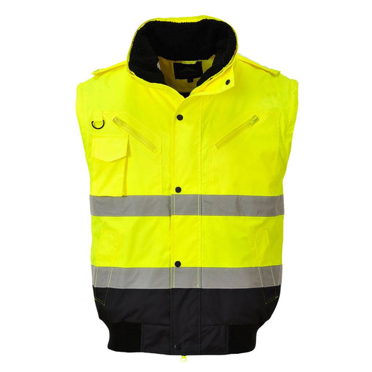 Portwest Jassen C465 HiVis Uitneembare voering- mouwen geel-zwart(YB)