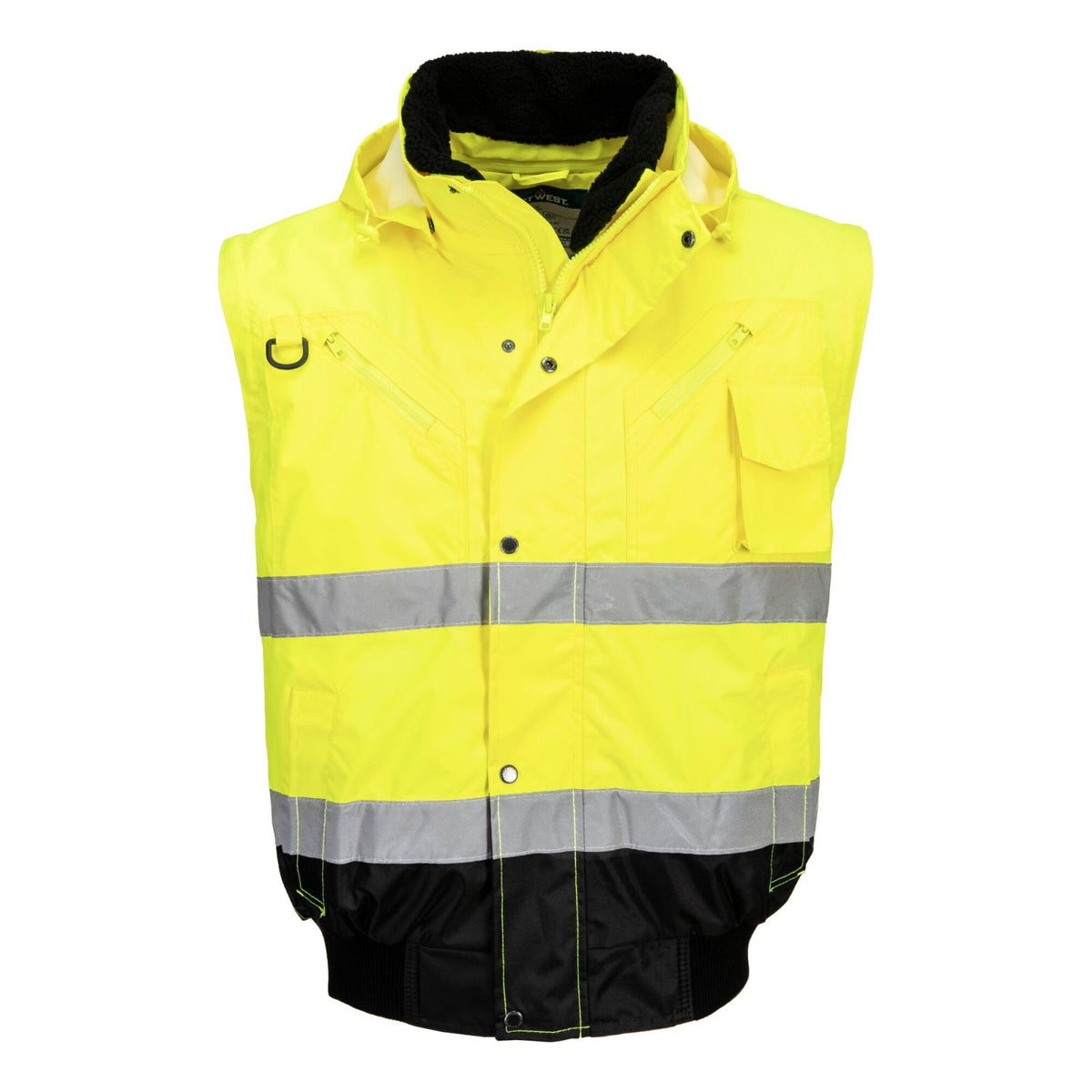 Portwest Jassen C465 HiVis Uitneembare voering- mouwen geel-zwart(YB)