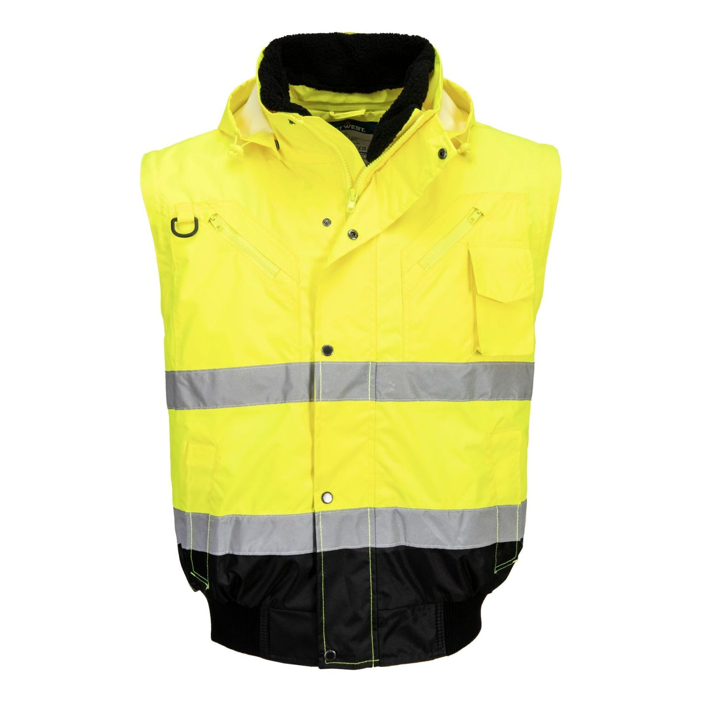Portwest Jassen C465 HiVis Uitneembare voering- mouwen geel-zwart(YB)