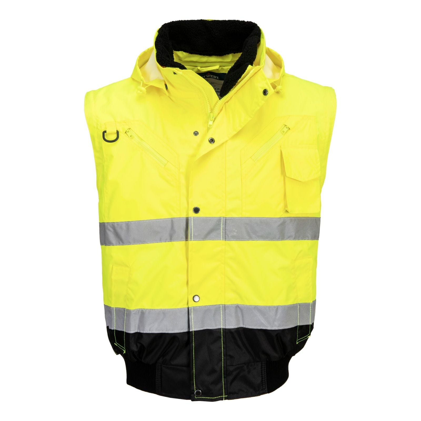 Portwest Jassen C465 HiVis Uitneembare voering- mouwen geel-zwart(YB)