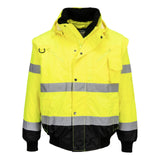 Portwest Jassen C465 HiVis Uitneembare voering- mouwen geel-zwart(YB)