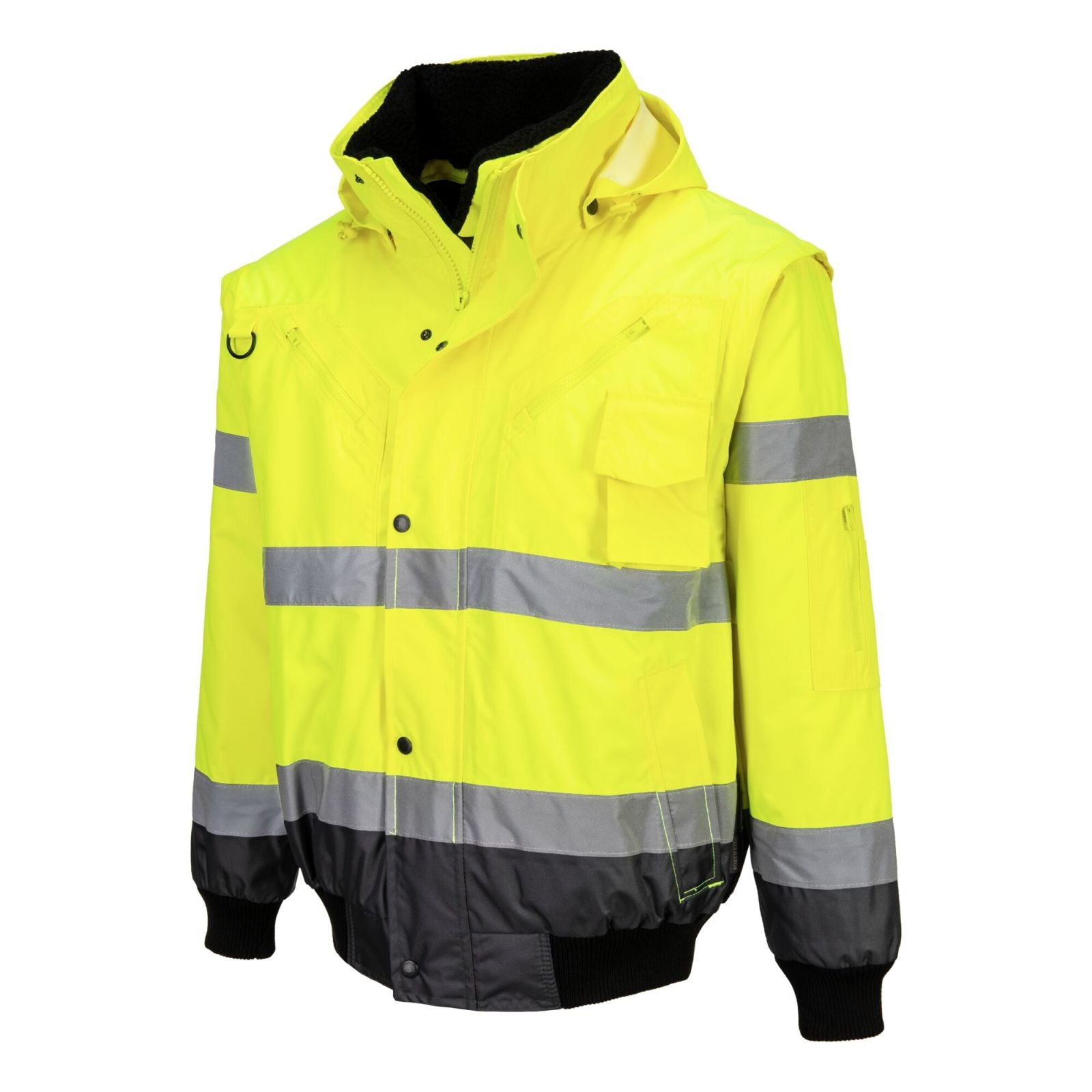 Portwest Jassen C465 HiVis Uitneembare voering- mouwen geel-grijs(YG)