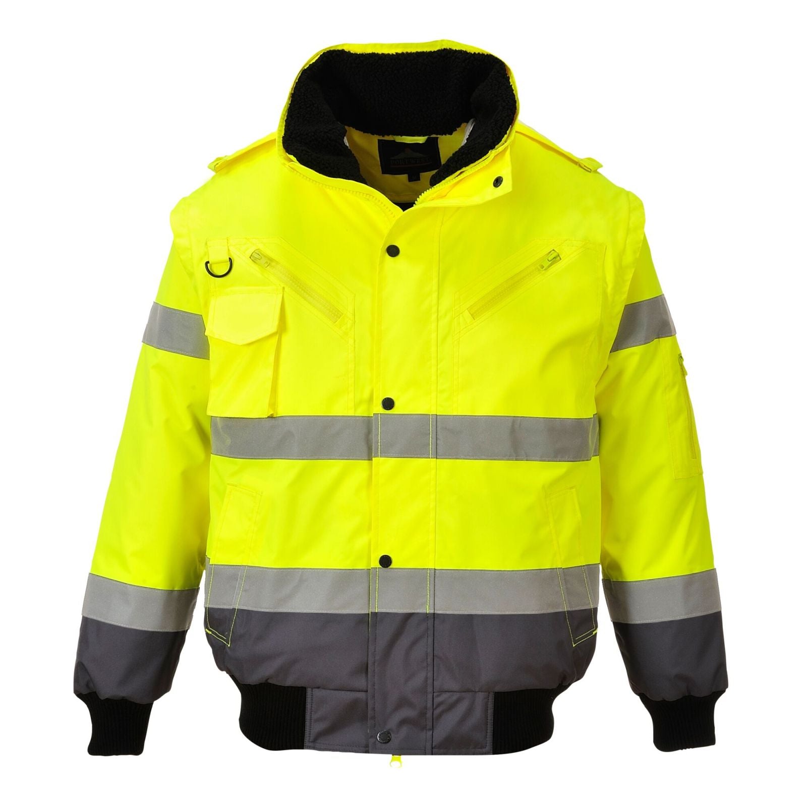 Portwest Jassen C465 HiVis Uitneembare voering- mouwen geel-grijs(YG)