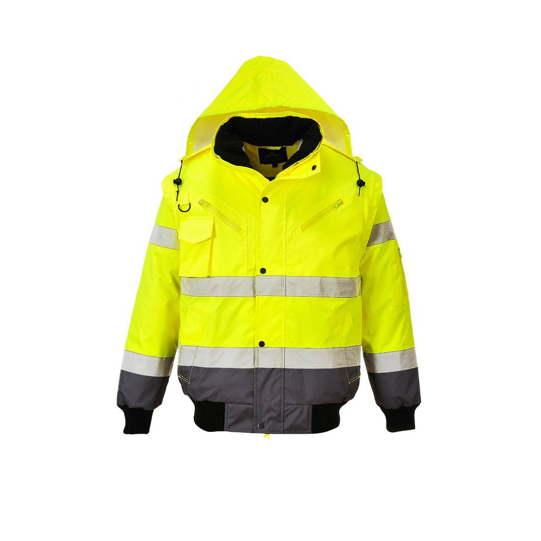 Portwest Jassen C465 HiVis Uitneembare voering- mouwen geel-grijs(YG)