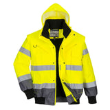 Portwest Jassen C465 HiVis Uitneembare voering- mouwen geel-grijs(YG)