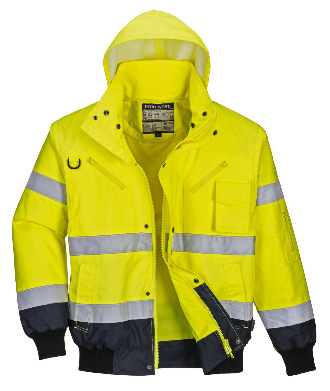 Portwest Jassen C465 HiVis Uitneembare voering- mouwen geel-marineblauw(YN)