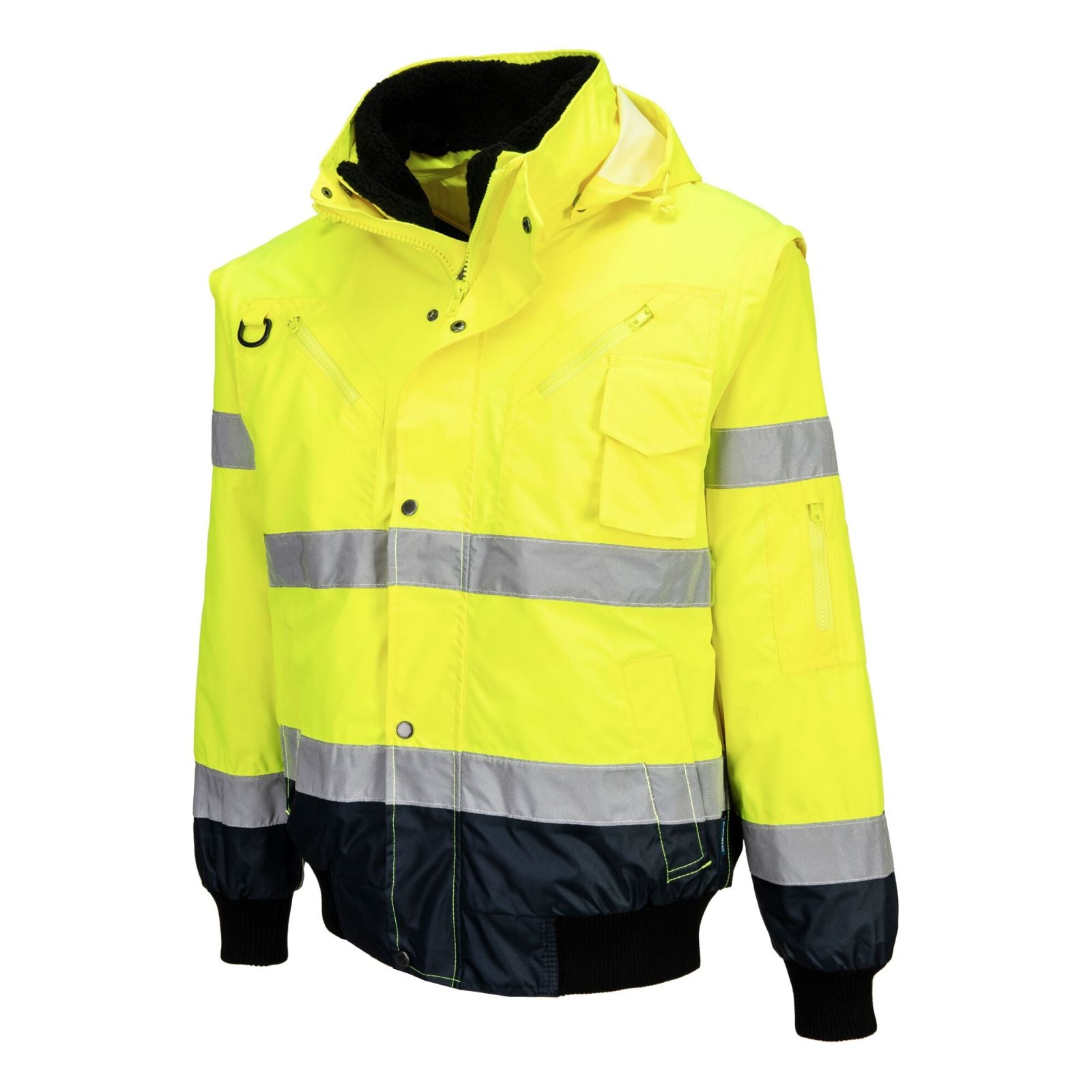 Portwest Jassen C465 HiVis Uitneembare voering- mouwen geel-marineblauw(YN)