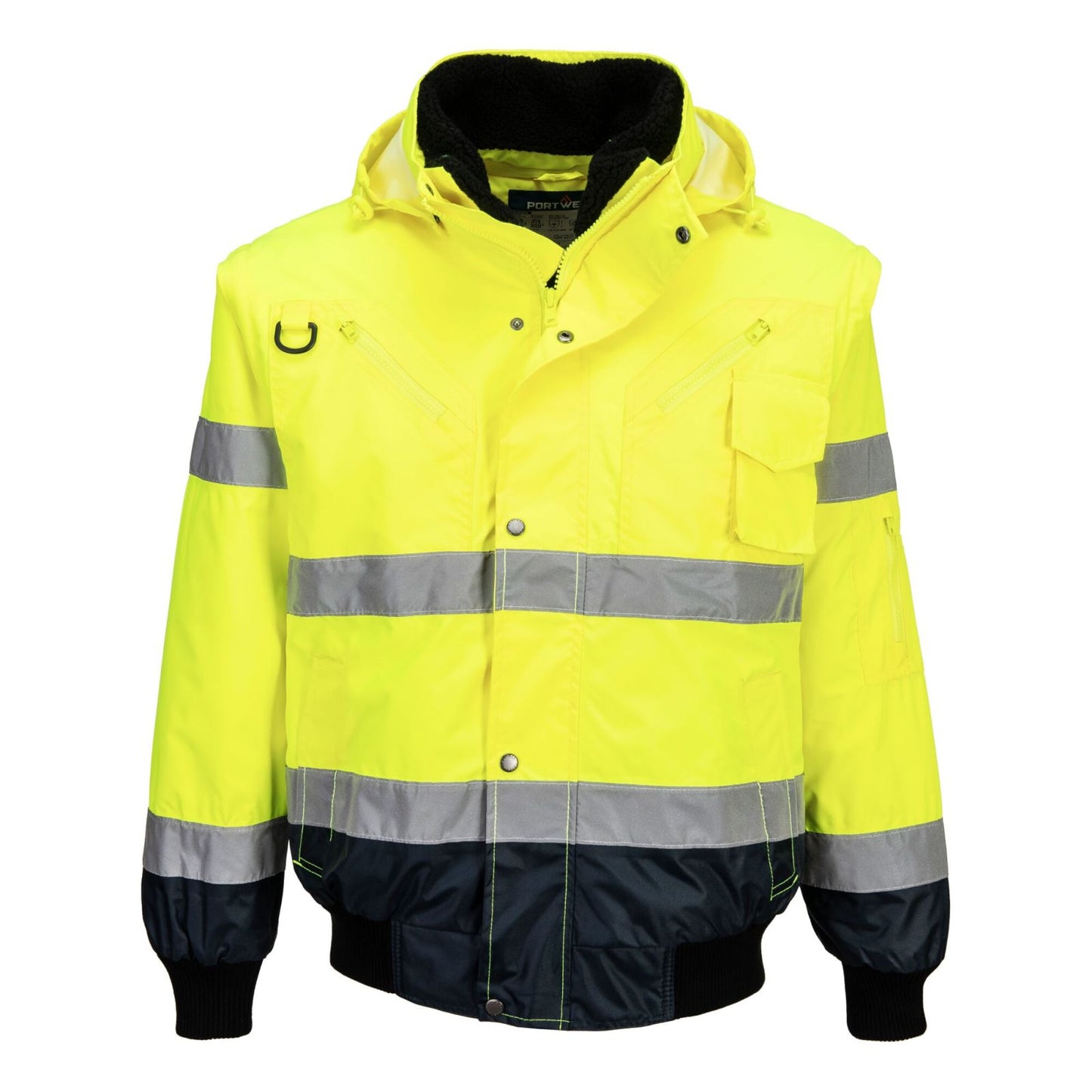 Portwest Jassen C465 HiVis Uitneembare voering- mouwen geel-marineblauw(YN)
