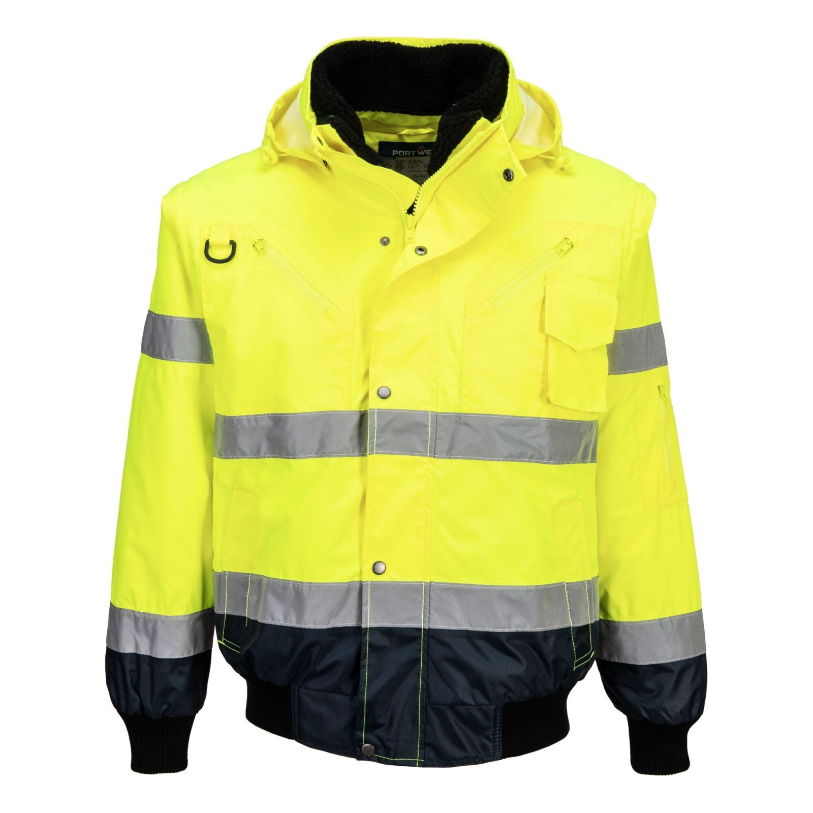 Portwest Jassen C465 HiVis Uitneembare voering- mouwen geel-marineblauw(YN)