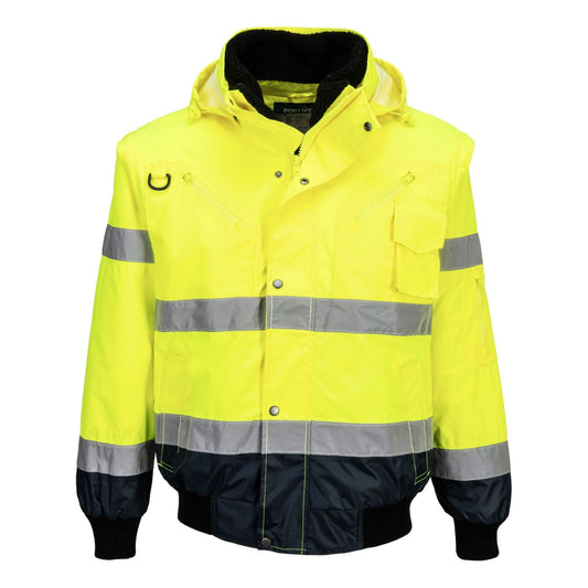 Portwest Jassen C465 HiVis Uitneembare voering- mouwen geel-marineblauw(YN)