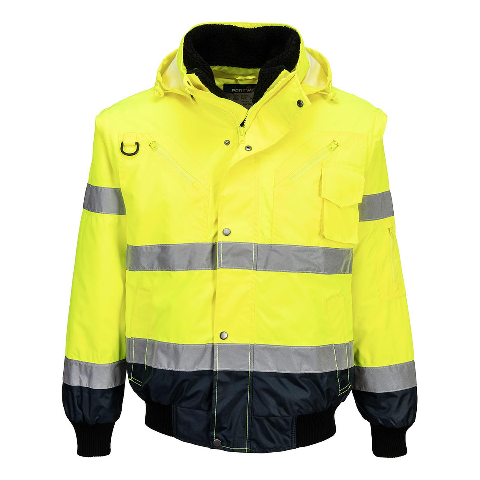 Portwest Jassen C465 HiVis Uitneembare voering- mouwen geel-marineblauw(YN)