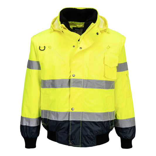 Portwest Jassen C465 HiVis Uitneembare voering- mouwen geel-marineblauw(YN)