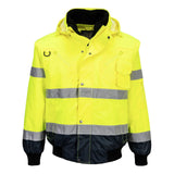 Portwest Jassen C465 HiVis Uitneembare voering- mouwen geel-marineblauw(YN)