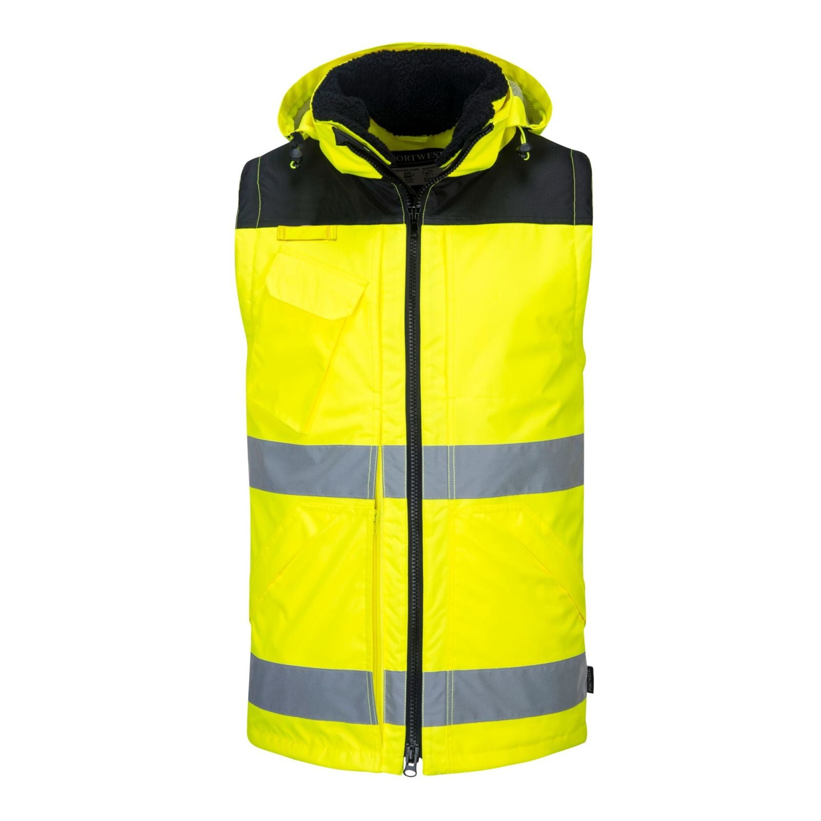Portwest Jassen C469 HiVis Uitneembare voering- mouwen geel-zwart(YB)