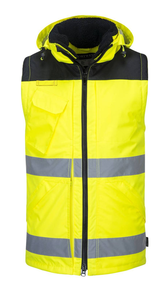 Portwest Jassen C469 HiVis Uitneembare voering- mouwen geel-zwart(YB)