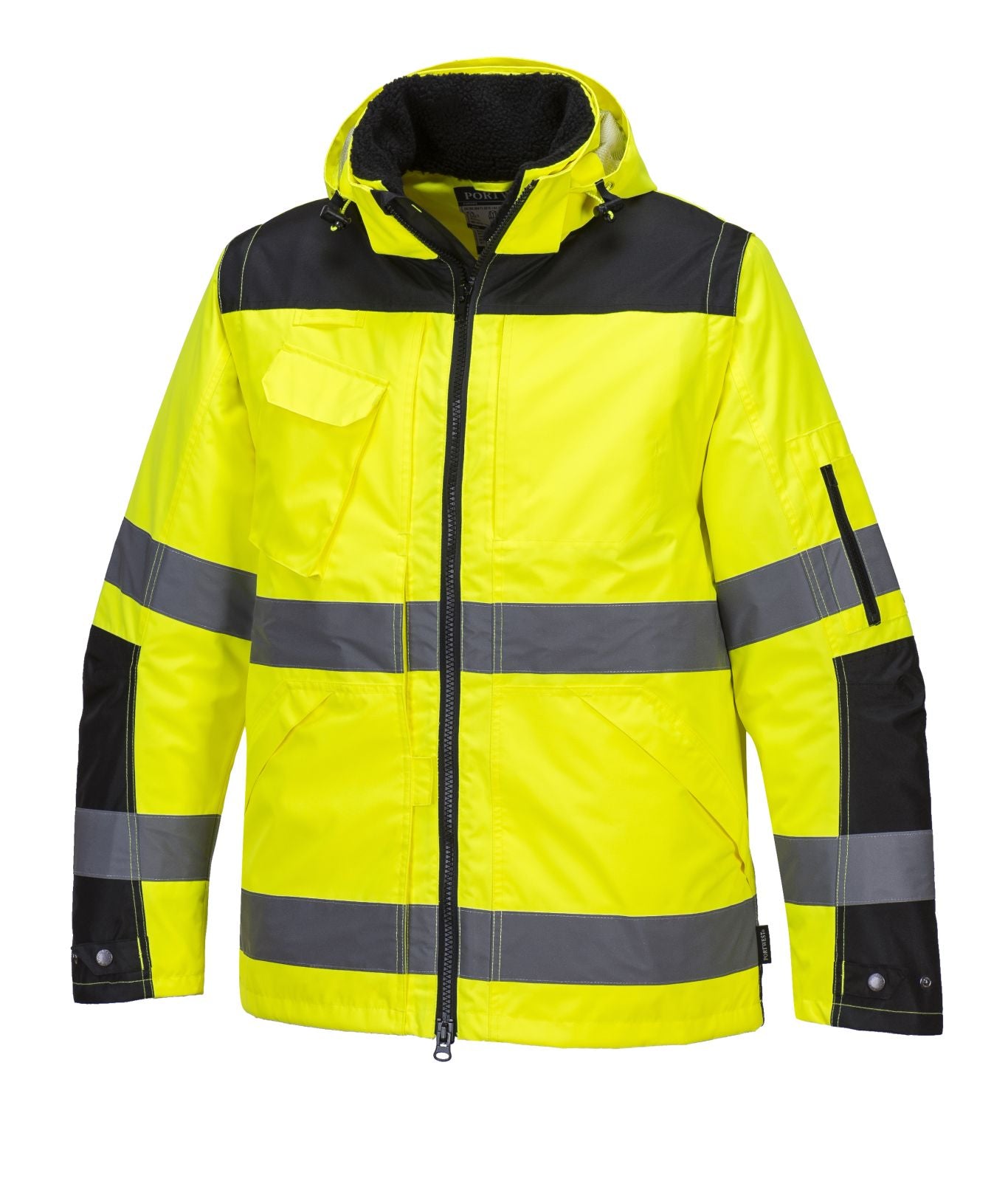 Portwest Jassen C469 HiVis Uitneembare voering- mouwen geel-zwart(YB)