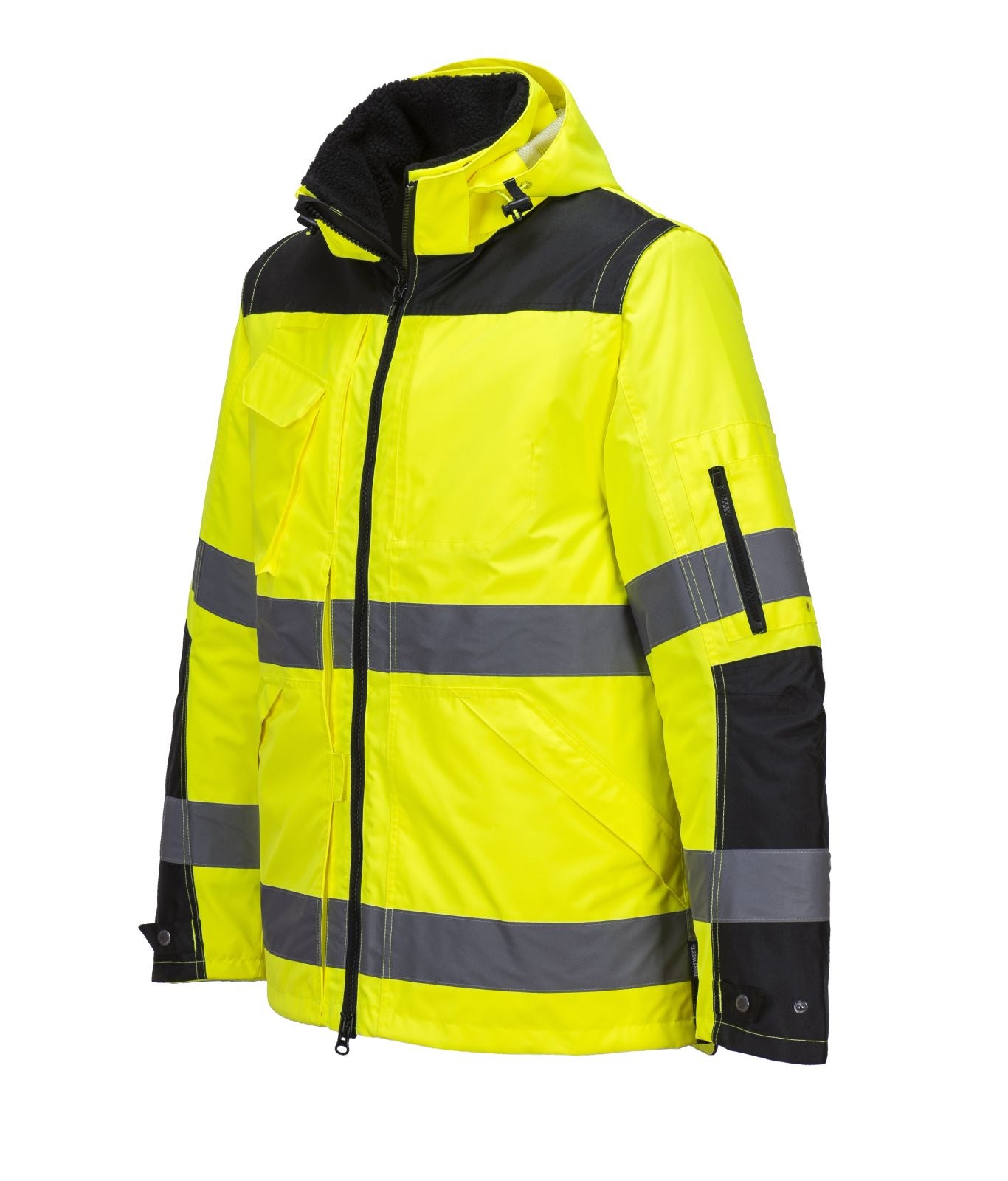 Portwest Jassen C469 HiVis Uitneembare voering- mouwen geel-zwart(YB)