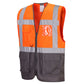 Portwest Vest-Port Hoge zichtbaarheid Veiligheidsvest C476 Warsaw Hi-Vis Contrast Executive oranje-grijs(OG)
