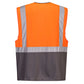 Portwest Vest-Port Hoge zichtbaarheid Veiligheidsvest C476 Warsaw Hi-Vis Contrast Executive oranje-grijs(OG)