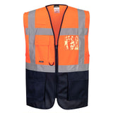 Portwest Vesten C476 HiVis oranje-marineblauw(ON)