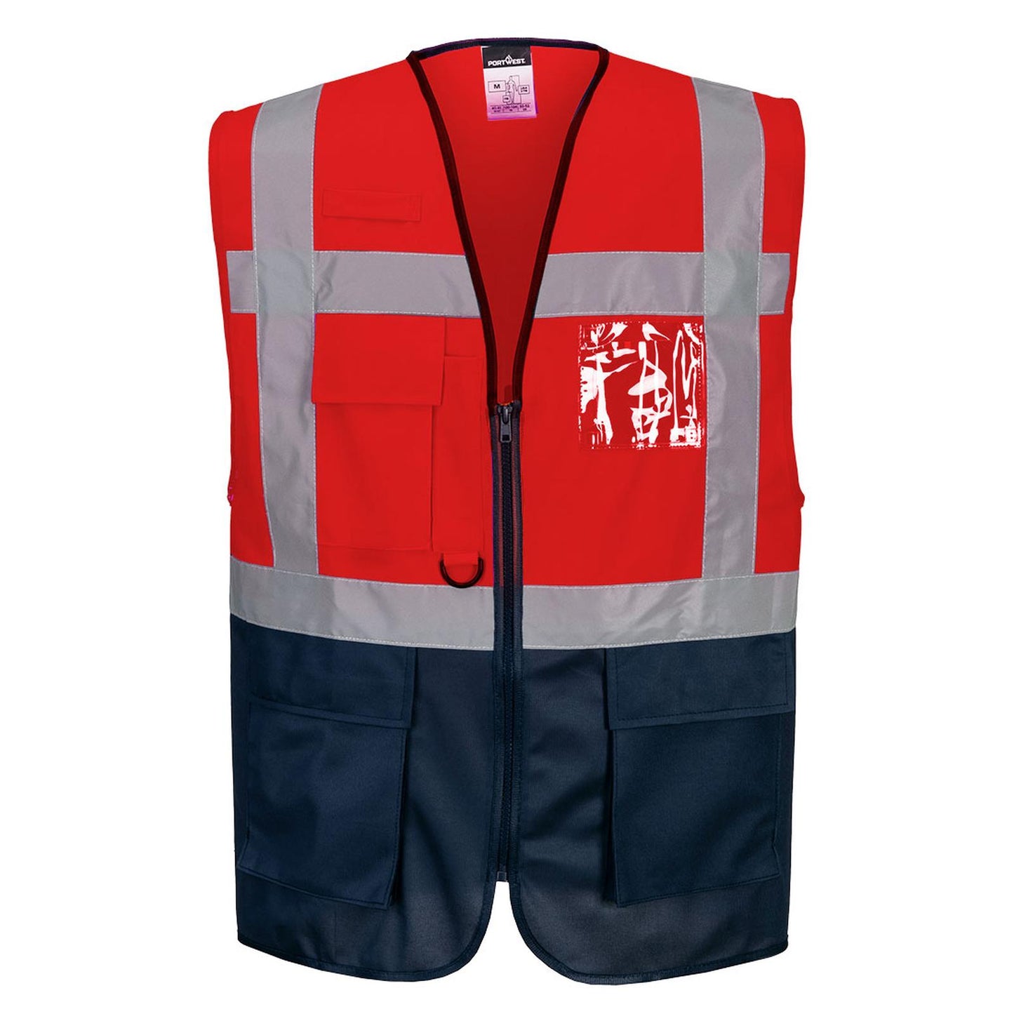 Portwest Vest-Port Hoge zichtbaarheid Veiligheidsvest C476 Warsaw Hi-Vis Contrast Executive rood/ marine(RN)